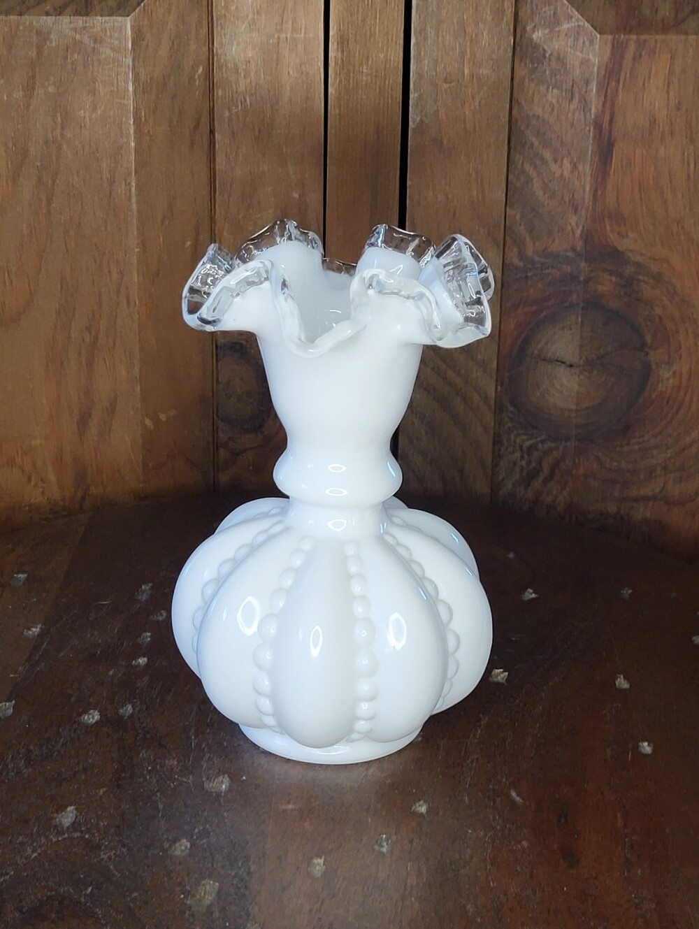 Fenton Beaded Melon Vase